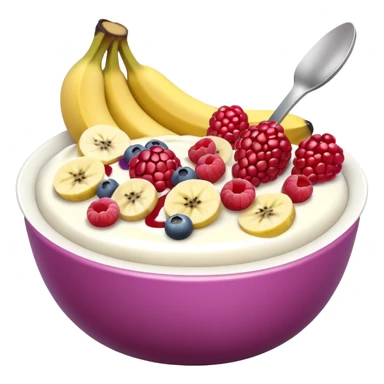 Yoghurt bowl with fruit sticker