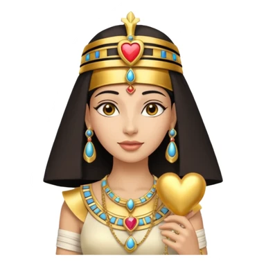 Queen of ancient Egypt holding heart  sticker