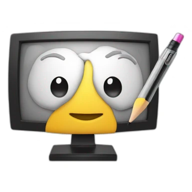 Generate a emoji of a mechanical engineering using a pencil on a screen TV sticker