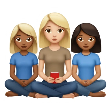 black woman with blonde hair sitting with her brunette friends, all seated together sticker