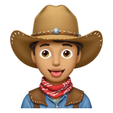 cowboy sticking tongue out sticker