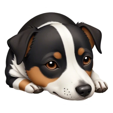 Sleeping black jack russell sticker
