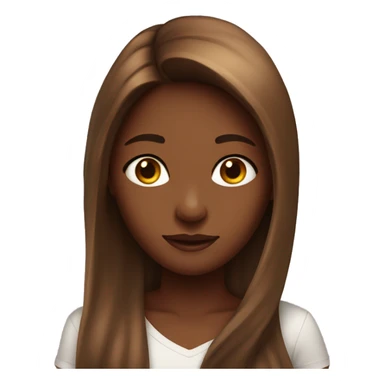 long hair brwn girl, fai skin sticker