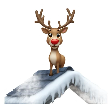 Reindeer standing on a house roof  sticker