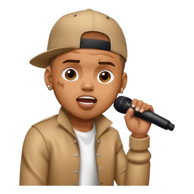 Hyper Realistic Chris Brown on stage singing  sticker