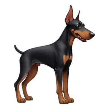Doberman with 1 floppy ear sticker
