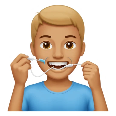 usar seda dental en los dientes/ use dental floss on your teeth sticker