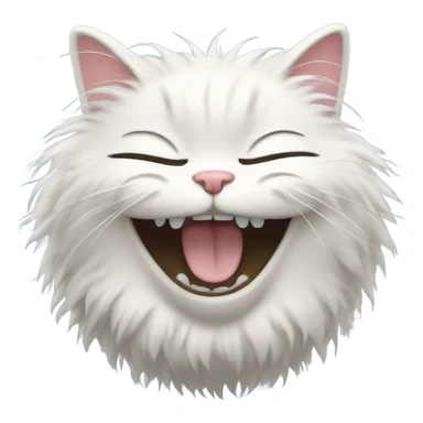 Fluffy cat laughing sticker