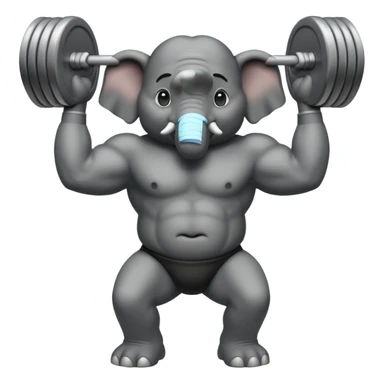  black elephant deadlifting sticker