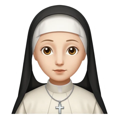 Rosalia (the singer) as a nun. (Use lux album cover as reference). The habit is white. sticker