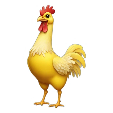 yellow cartoon chicken standing on 2 legs sticker