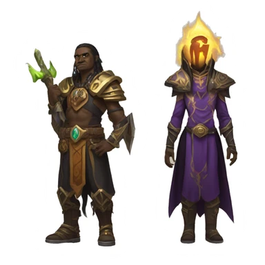 A Warlock and Warrior from World of Warcraft sticker