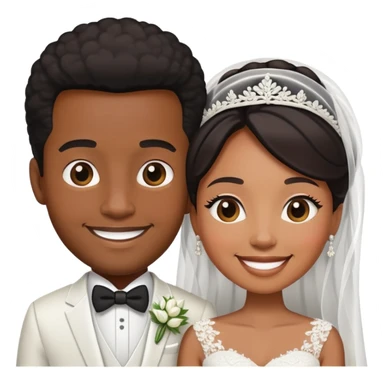 Black couple getting married sticker