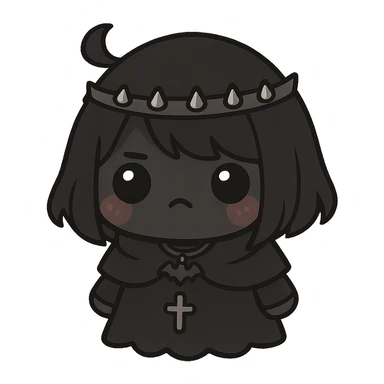 Goth black object sticker