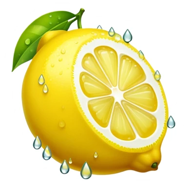 a lemon with dewdrops sticker