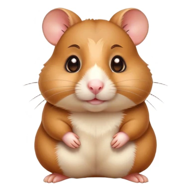 Cinematic Noble Brown Hamster Portrait Emoji, Poised and regal, with a tiny, compact build and a smooth, well-kept rich brown coat, deep-set soulful dark eyes, Simplified yet sharp and sophisticated features, highly detailed, glowing with a soft, dignified glow, high shine, intelligent and energetic, stylized with an air of miniature majesty, focused and attentive, soft glowing outline, capturing the essence of a watchful and confident rodent, so majestic it feels as though it could scurry out of the screen with effortless authority! sticker