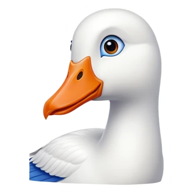 white goose with orange beak and blue eyes sticker