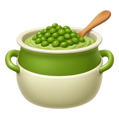 mushy peas served in a plain pot sticker