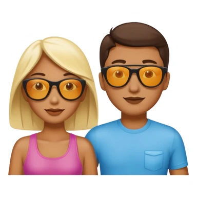 
female male suncream and sunglasses sticker