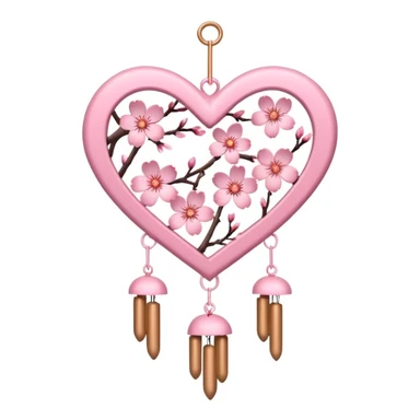 sakura heart with a wind chime sticker
