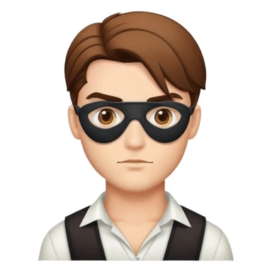 Handsome guy with eyepatch and a brown side parting sticker