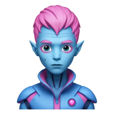 pink haired alien guy blue sticker