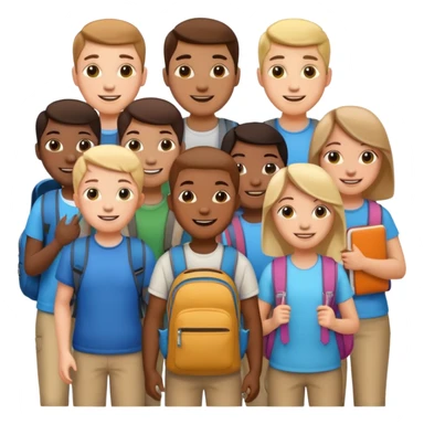 An escalator full of students sticker