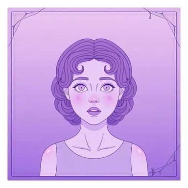pastel horror profile picture, cute, expressive, minimal, purple color palette, variation 3 sticker