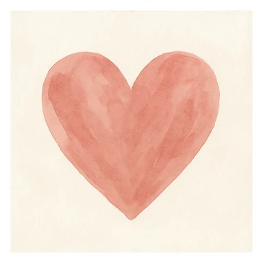 a heart with visible brushstrokes, gouache style sticker