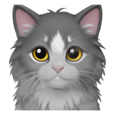 long haired black small kitten sticker