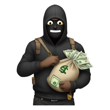 Robber with a money bag emoji sticker