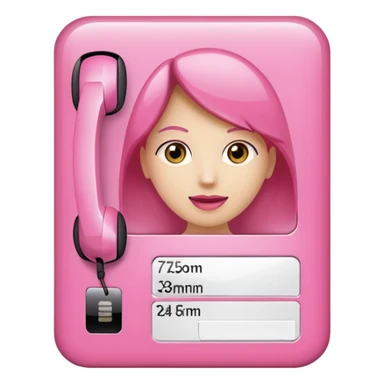Pink caller Id card
 sticker