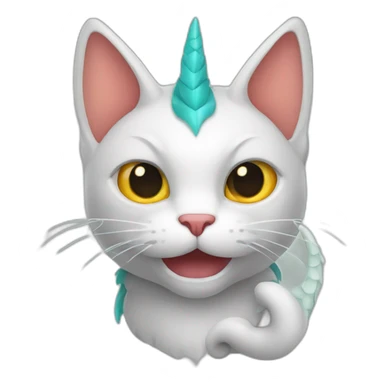 cat with dragon horn sticker