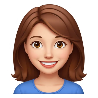 cute brown haired women with amazing smile sticker