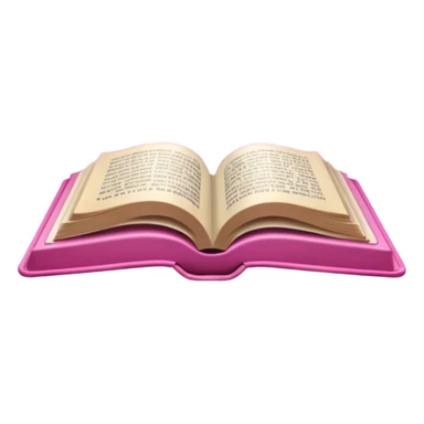 An open pink book with glowing light rays emerging from its pages, magical atmosphere, sticker