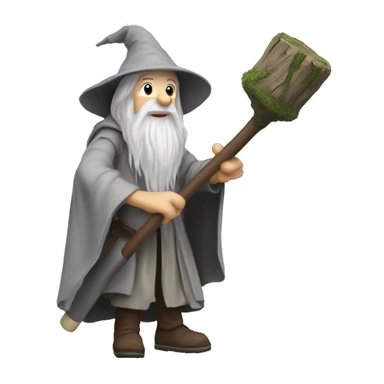 Gandalf using a pogo stick  sticker