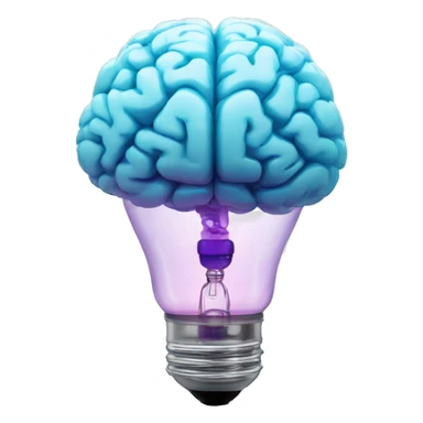 brain sparkles inside the glass light bulb sticker