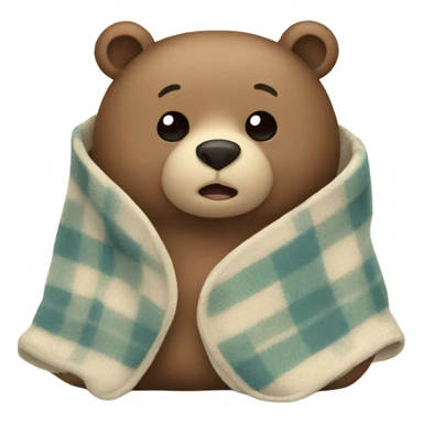 bear cozy in blanket sticker