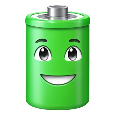 Smiling Green battery  sticker