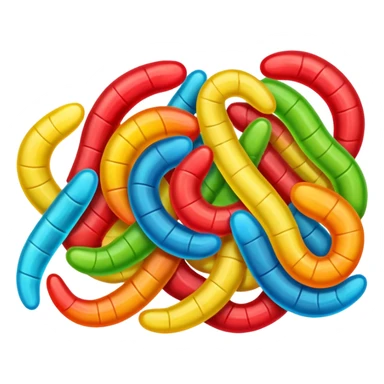 gummy worms candy, not a real worm sticker