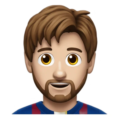 Lionel Messi with a barcelona  sticker