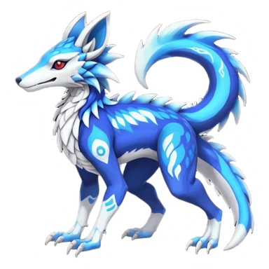 Rare realistic exotic cute epic pretty beautiful handsome gorgeous aesthetic colorful vibrant Vernid-Protogen-Primagen-Wickerbeast-Sergal-Gener-species-Fakemon-hybrid-creature by LiLaiRa, beautiful intricate markings, full body sticker
