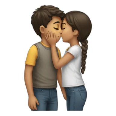 boy kissing a girl sticker