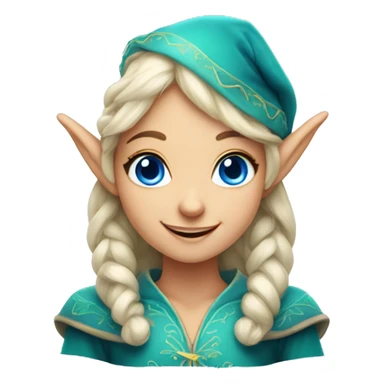 smiling elf girl with blue eyes sticker