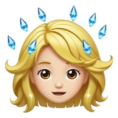 crystal forest character hair flip with sparkle trail sticker