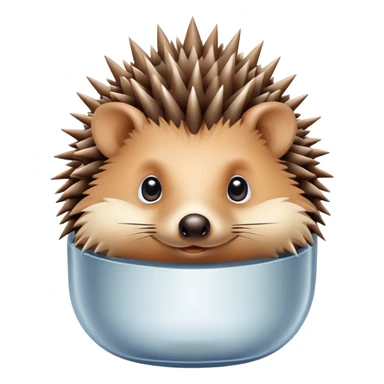 Hedgehog in a cylinder with a big mustache sticker