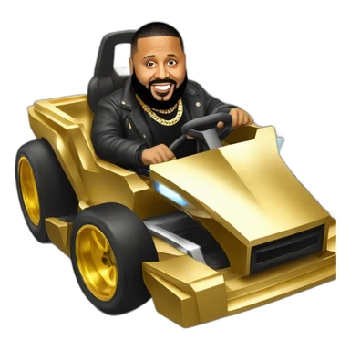 Dj khaled riding a gold kart sticker