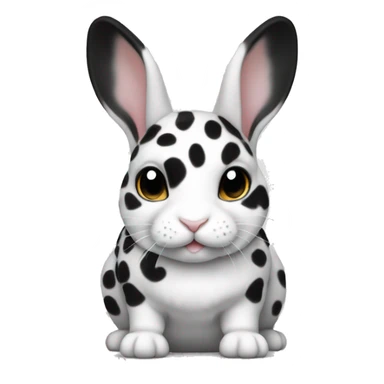 black and white spotted female mini rex rabbit sticker