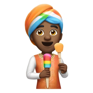 Indian man drag queen eating a popsicle  sticker