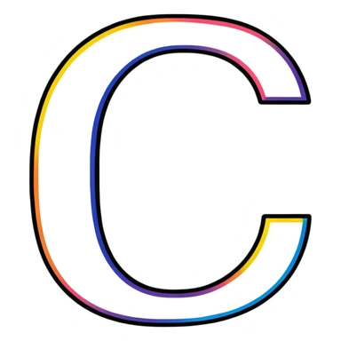 Colorful Gradient Alphabetical Letter “C” sticker